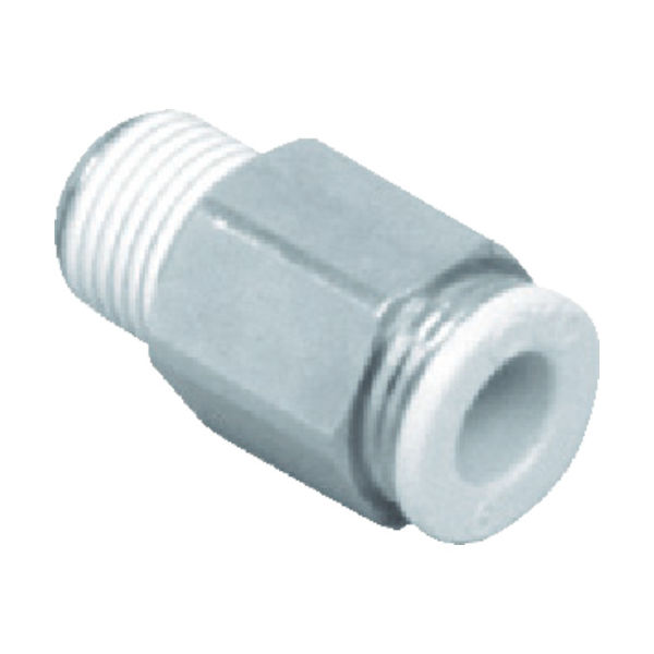 CKD ニュージョイント ストレートタイプ 適合チューブ外径:10mm 接続口径R3/8 GWS10-10 1個 401-6327（直送品）