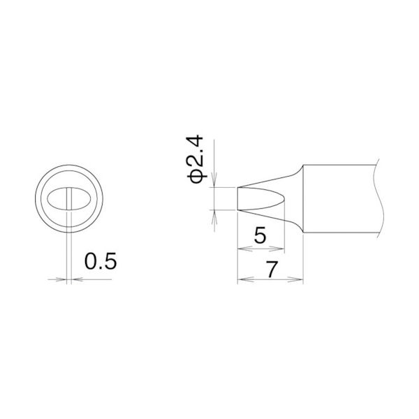 白光 こて先 2.4D型 T22-D24 1本(1個) 400-4175（直送品）