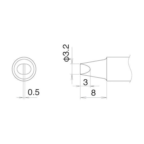 白光 こて先 3.2D型 T22-D32 1本(1個) 400-4183（直送品）