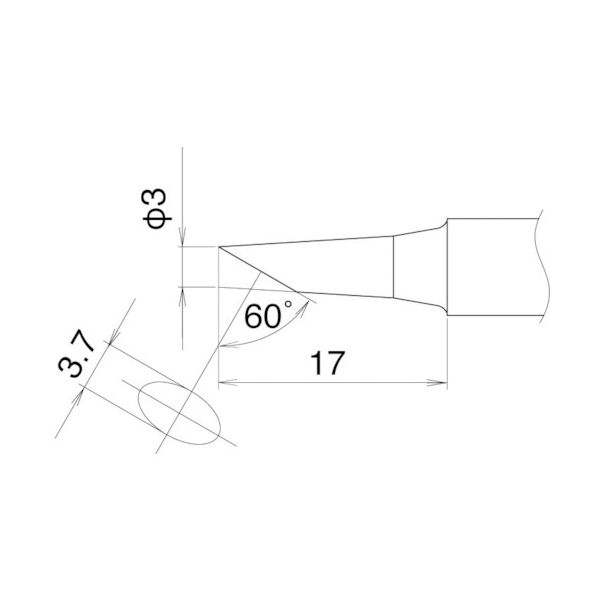 白光 こて先 3C型 T22-C3 1本(1個) 400-4116（直送品）