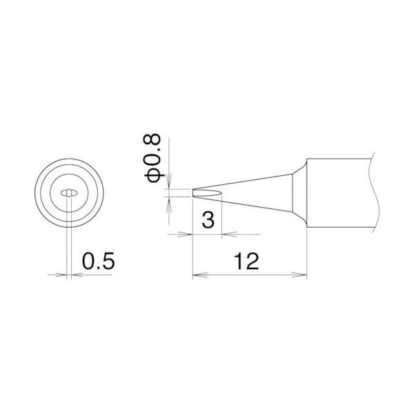 白光 こて先 0.8D型 T22-D08 1本(1個) 400-4141（直送品）