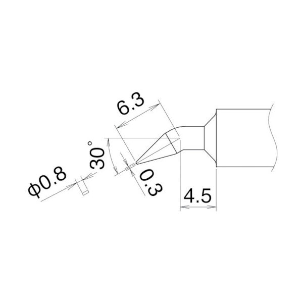 白光 こて先 0.8JD型 T22-JD08 1本(1個) 400-4221（直送品）