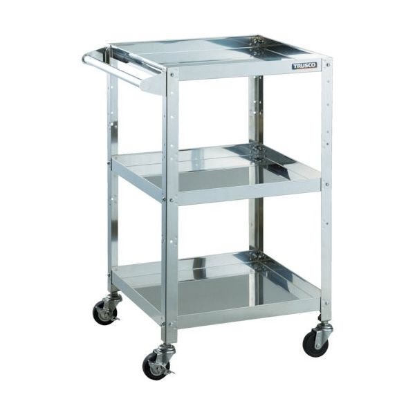 トラスコ中山 TRUSCO ステンレスワゴン クリーンラビット 75φ導電車SUS金具ハンドル付 CRB-953HSD 1台（直送品）