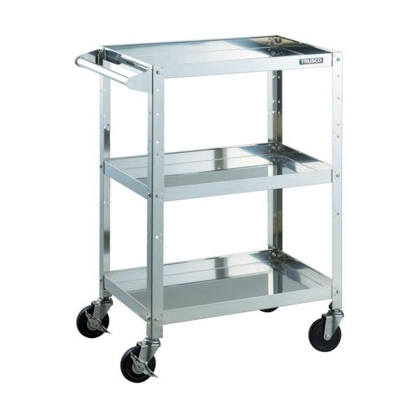 トラスコ中山 TRUSCO ステンレスワゴン クリーンラビット 100φ導電車SUS金具ハンドル付 CRB-963HSD100 1台（直送品）