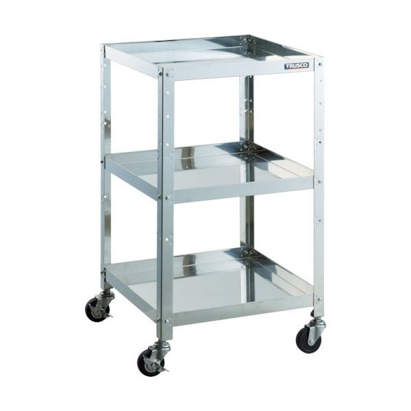 トラスコ中山 TRUSCO ステンレスワゴン クリーンラビット 75φ導電車SUS金具ハンドル付 引出付 CRB-963HVSD 1台（直送品）