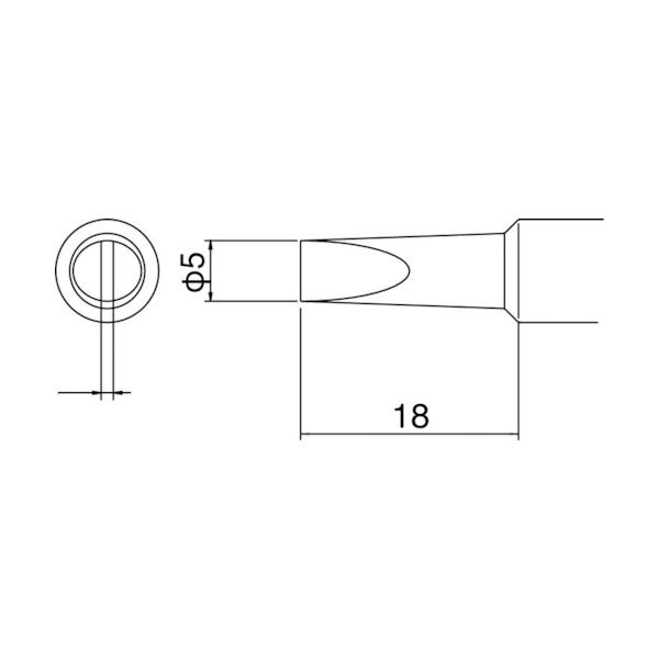 白光 こて先 5D型 T19-D5 1本(1個) 409-6452（直送品）