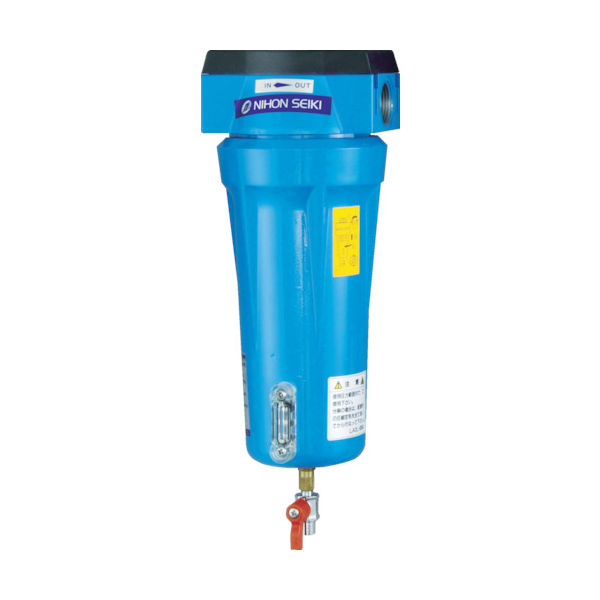 日本精器 高性能エアフィルタ25A1ミクロン(ドレンコック付) NI-TN5-25A-DL-DV 1個 412-1392（直送品）