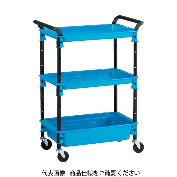 トラスコ中山 TRUSCO ツールワゴンロイヤル586×320×833深1浅2 スカイ TWR-421-SB 1台 414-6182（直送品）