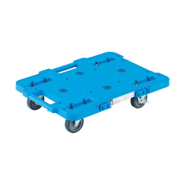 トラスコ中山 TRUSCO 樹脂製平台車 ルートバン 370X500 4輪自在 ストッパー付 青 MPB-500JS-B 1台（直送品）