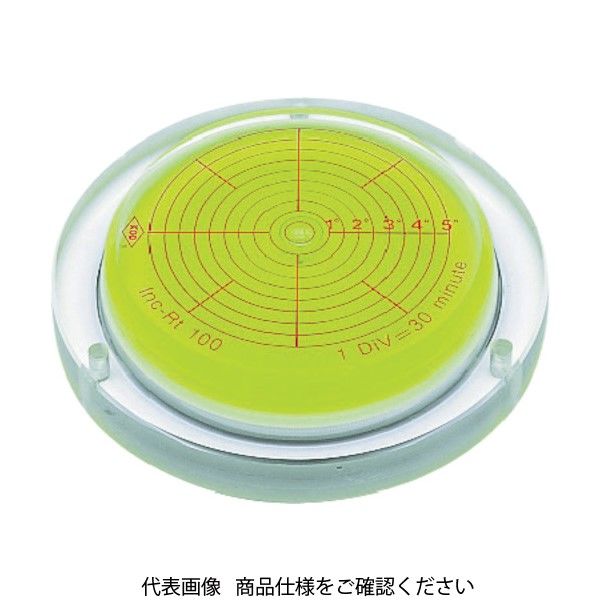 アカツキ製作所 KOD 取付穴付角度計付丸台型アイベル水平器 INC-RT80 1個(1本) 417-0148（直送品）