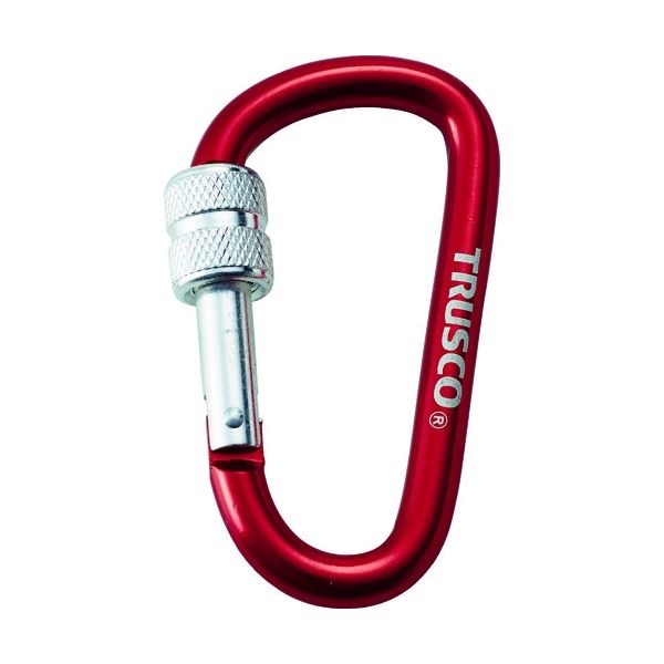 トラスコ中山 TRUSCO ネジロック付カラビナ 線径8mmx79mm レッド TKNNL880R 1個 415-0384（直送品）