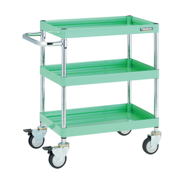 トラスコ中山 TRUSCO ツールワゴン ファルコンワゴン 750×500 ウレタン車輪 ヤンググリーン FAW-773U-YG 1台（直送品）