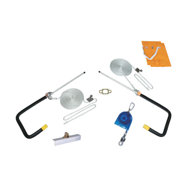 藤井電工 TSUYORON 屋根上作業用墜落防止器具 YUー410 ヤネロップ 1名用 YU-410-BX 1組 429-9256（直送品）