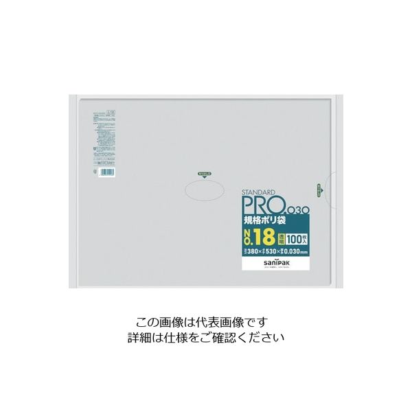 日本サニパック サニパック スタンダードポリ袋18号(0.03mm) L-18 1袋(100枚) 403-6336（直送品）