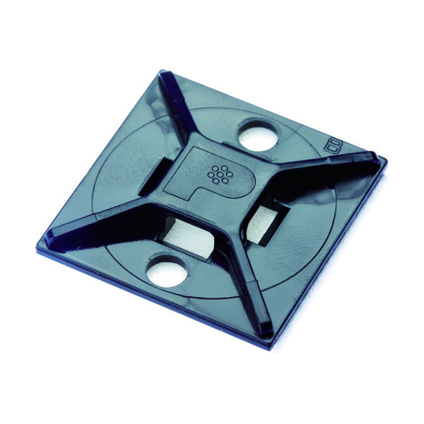 パンドウイット マウントベース アクリル系粘着テープ付き 耐候性黒(100個入) ABM112-AT-C0 1袋(100個)（直送品）