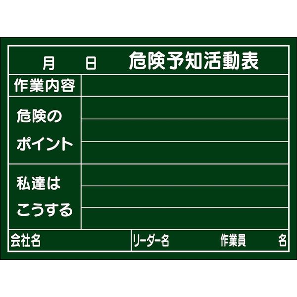 日本緑十字社 危険予知活動黒板＜木製＞ KKY-2C 「危険予知活動表 作～」 317023 1台（直送品）