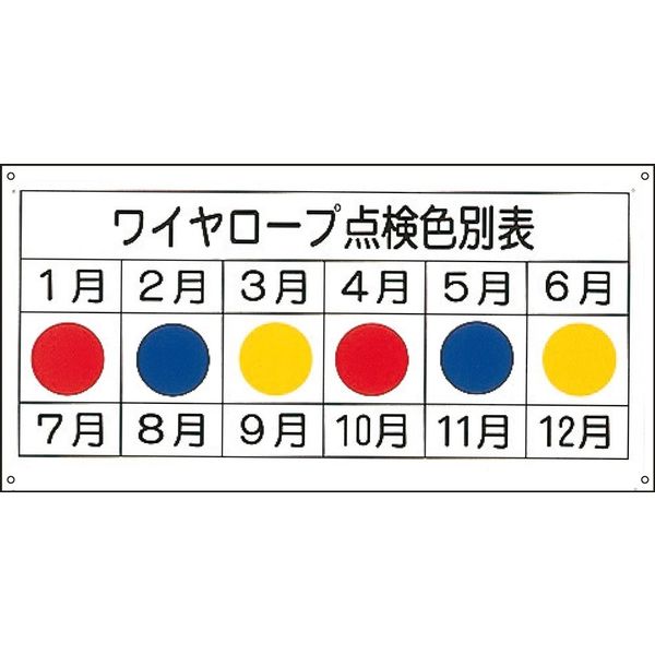 日本緑十字社 玉掛ワイヤーロープ標識 KYー105 「ワイヤーロープ点検~」 084105 1セット(5枚)（直送品）