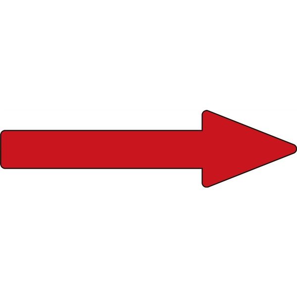日本緑十字社 配管識別方向表示ステッカー 貼矢42 「→」 赤 10枚1組 193242 1セット（20枚：10枚×2組）（直送品）