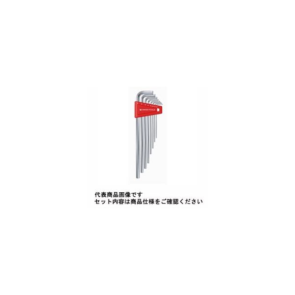 ピービ―スイスツールズ 9本組 ロング六角棒レンチセット L型 ホルダー付 パッケージ入 211.Hー10CN 1セット（直送品）