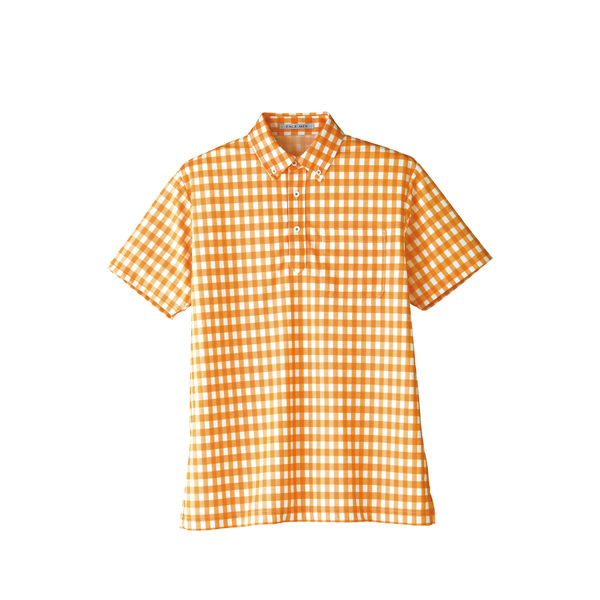 ボンマックス チェックプリントポロシャツ オレンジ SS FB4523U-13（直送品）