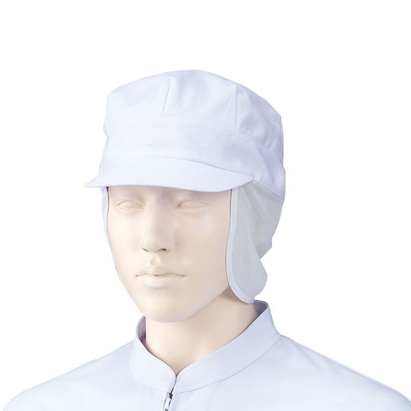 【衛生帽子・キャップ】 KAZEN カゼン 475-42 F フリー 八角帽子 ストレッチメッシュ 白 ホワイト 1袋（2枚入り）