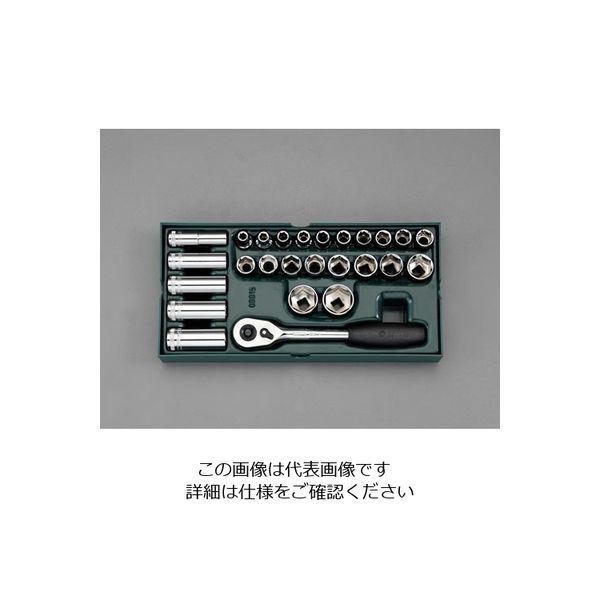 エスコ 1/2”DR ソケットレンチセット(トレー入り) EA687YA-4 1組(1セット)（直送品）