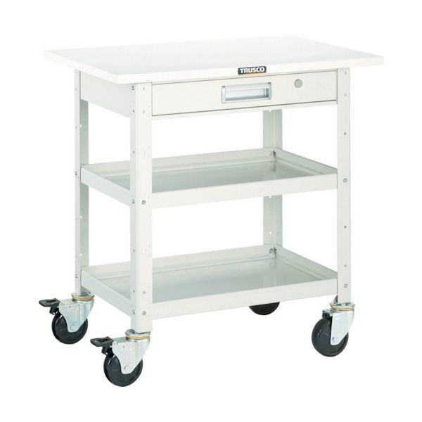 トラスコ中山 TRUSCO ツールワゴン バーディワゴン 600X400 引出 天板付 ホワイト BDW-762TV-W 1台（直送品）