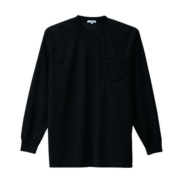 アイトス 吸汗速乾クールコンフォート 長袖Tシャツ男女兼用 ブラック S AZ-10575-010-S 1着 449-0495（直送品）