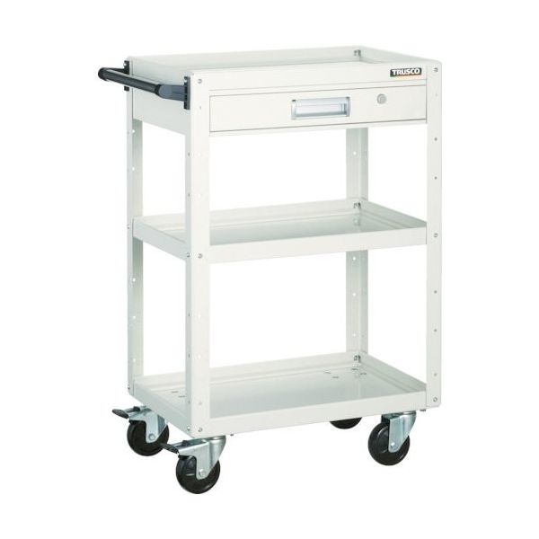 トラスコ中山 TRUSCO ツールワゴン イーグルワゴン 600X400 引出付 4輪自在 ホワイト EGW-763VJ-W 1台（直送品）