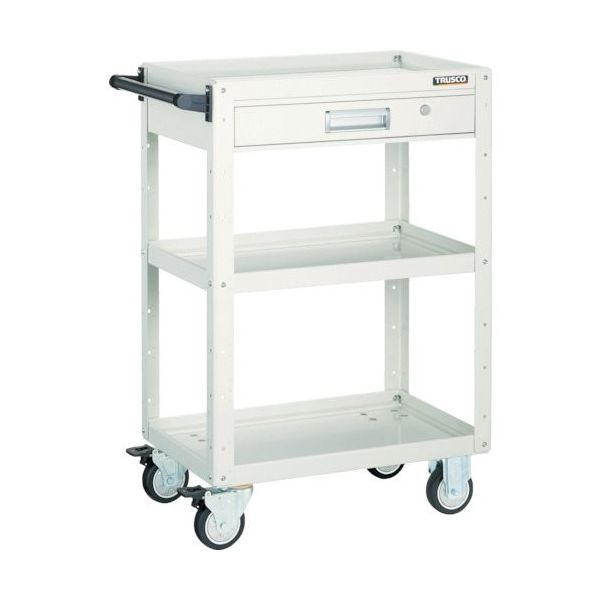 TRUSCO ツールワゴン イーグルワゴン 600×400×H740 引出付 ウレタン車輪 ホワイト EGW-763VU-W 1台（直送品）