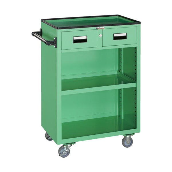 トラスコ中山 TRUSCO ツールワゴン 600X400XH880 引出・幕板付 ヤンググリーン NTS-403N-YG 1台（直送品）