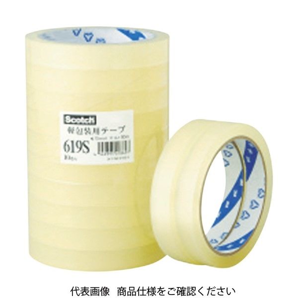 スリーエム ジャパン 3M スコッチ 軽包装用テープ 619S 18mm×50m 18X50 1セット(10巻) 468-9747（直送品）