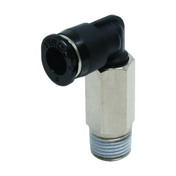 日本ピスコ ピスコ チューブフィッティングミニ ロングエルボ チューブ6 接続口径R1/8 PLL6-01M 1個 442-7611（直送品）