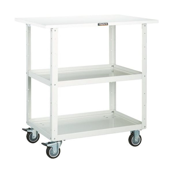 トラスコ中山 TRUSCO ツールワゴン イーグルワゴン 750X500 天板付 ウレタン車輪 ホワイト EGW-972TU-W 1台（直送品）