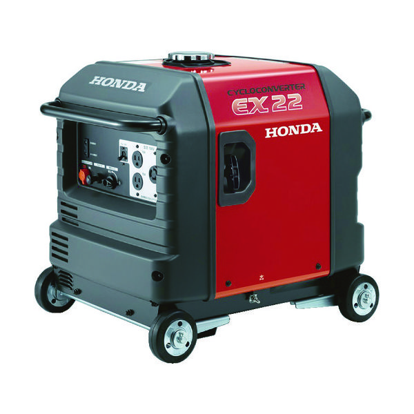 ホンダパワープロダクツジャパン HONDA サイクロコンバーター搭載発電機 2.2kVA(交流専用)車輪付 EX22K1JNA3 1台（直送品） -  アスクル