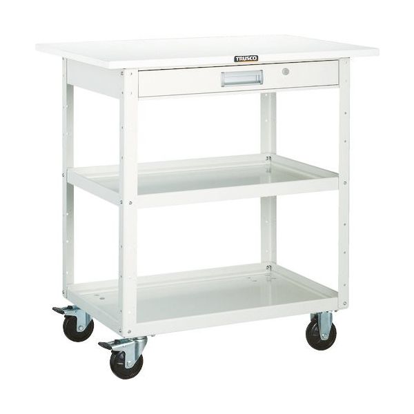 トラスコ中山 TRUSCO ツールワゴン イーグルワゴン 750X500 引出 天板付 ホワイト EGW-772TV-W 1台（直送品）