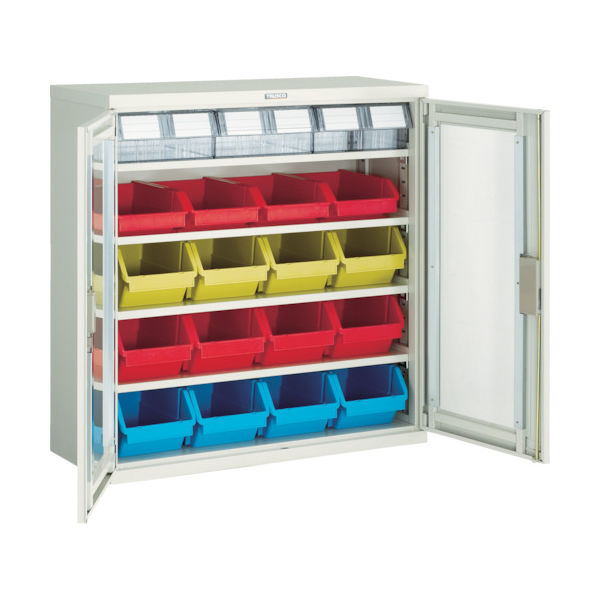 トラスコ中山 TRUSCO コンテナラックケース バンラックケース M型 両開き扉 コンテナ入 H880 T304M-E 1台（直送品）