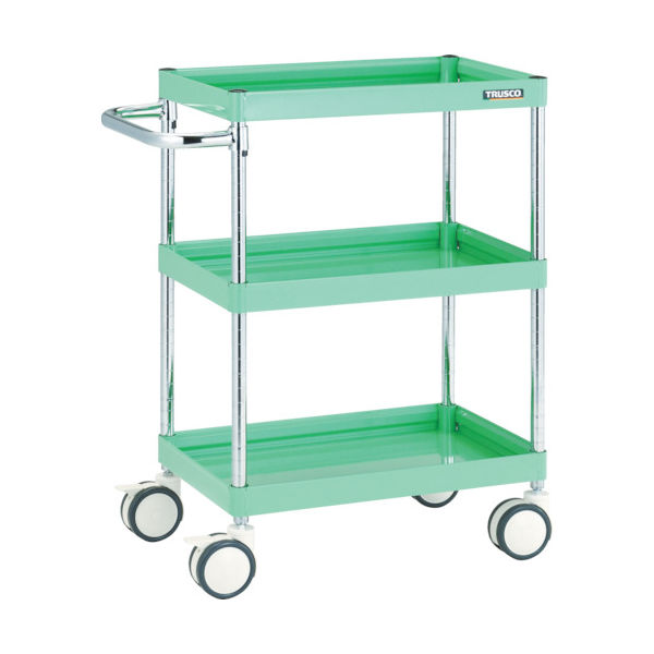 トラスコ中山 TRUSCO ツールワゴン ファルコンワゴン 900×600 ウレタン双輪車 ヤンググリーン FAW-993D-YG 1台（直送品）