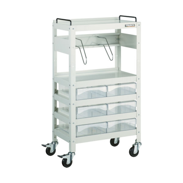 トラスコ中山 TRUSCO ツールワゴン ファイルラビット H970 A4深引出X6 ブックエンド1段 FRB-955D6B1 1台（直送品）