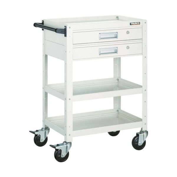 トラスコ中山 TRUSCO ツールワゴン バーディワゴン 750X500 引出付 ホワイト BDW-973V2-W 1台 450-1713（直送品）