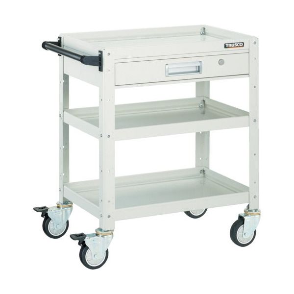 トラスコ中山 TRUSCO バーディワゴン 750×500 引出付 ウレタン車輪 ホワイト BDW-973VU-W 1台 450-1721（直送品）