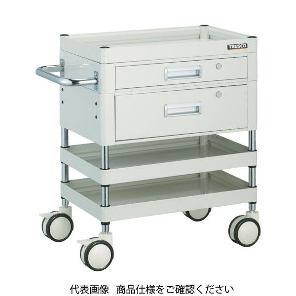 TRUSCO ツールワゴン ファルコンワゴン 引出付 750X500 ウレタン双輪 ヤンググリーン FAW-773VZD-YG 1台（直送品）