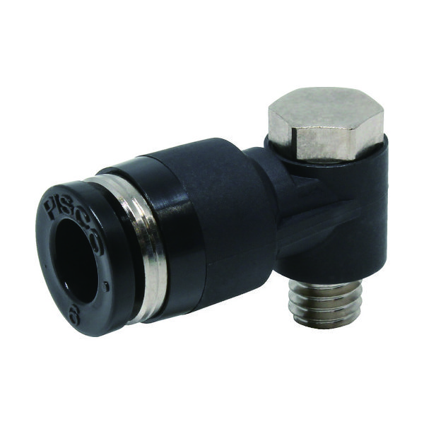 日本ピスコ ピスコ チューブフィッティング ユニバーサルエルボチューブ6ネジM6 PH6-M6 1個 442-7106（直送品）