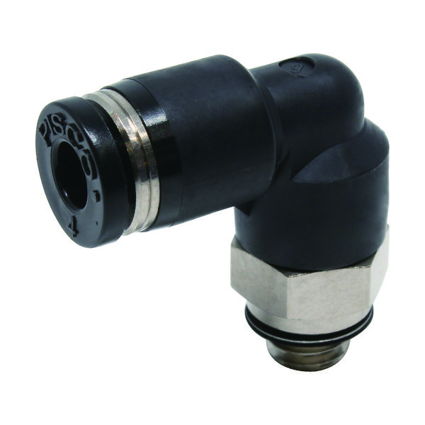 日本ピスコ ピスコ チューブフィッティング エルボ 適合外径4mm 接続口径M6×1 PL4-M6 1個 442-7262（直送品）