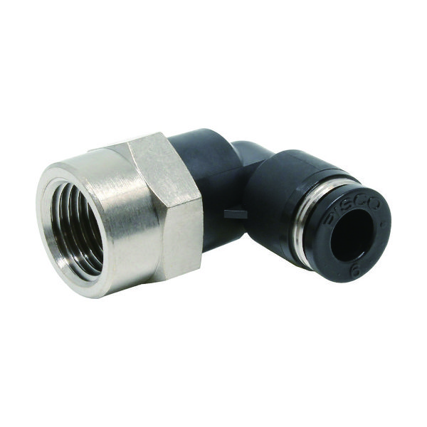 日本ピスコ ピスコ チューブフィッティング メスエルボチューブ6ネジR1/4 PLF6-02 1個 442-7378（直送品）