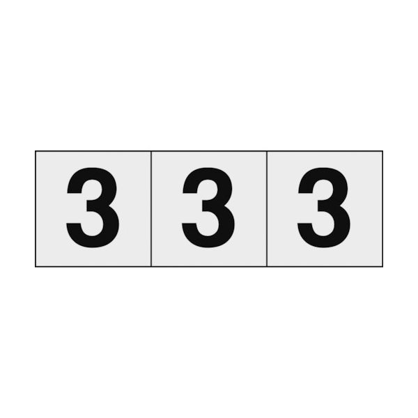トラスコ中山 TRUSCO 数字ステッカー 30×30 「3」 透明地/黒文字 3枚入 TSN-30-3-TM 1組(3枚) 438-8194（直送品）