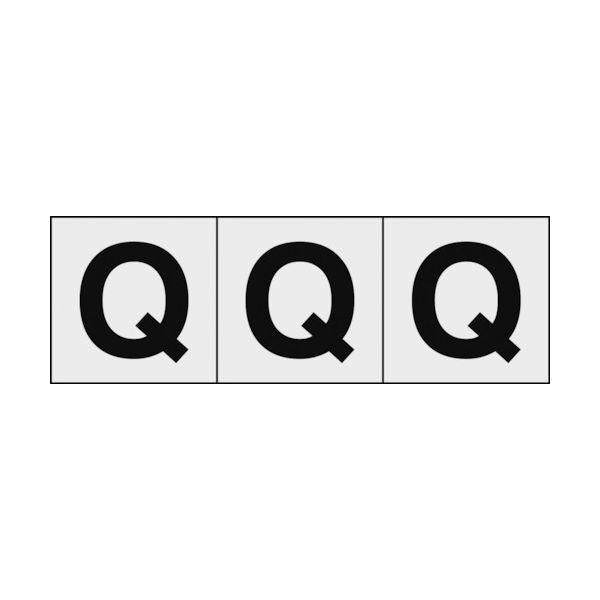 トラスコ中山 TRUSCO アルファベットステッカー 50×50 「Q」 透明地/黒文字 3枚入 TSN-50-Q-TM 1組(3枚)（直送品）