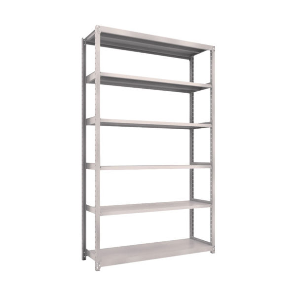 TRUSCO スチールラック M2型軽中量棚 1460×450×H2400 6段 単体 ネオグレー M2-8546 NG 1セット(1個)（直送品）