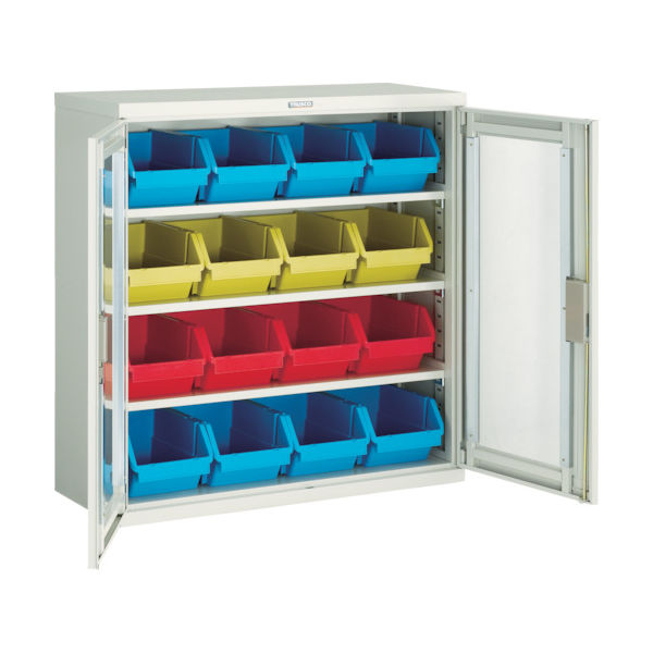 トラスコ中山 TRUSCO コンテナラックケース バンラックケース M型 両開き扉 コンテナ入 H880 T303M-C 1台（直送品）