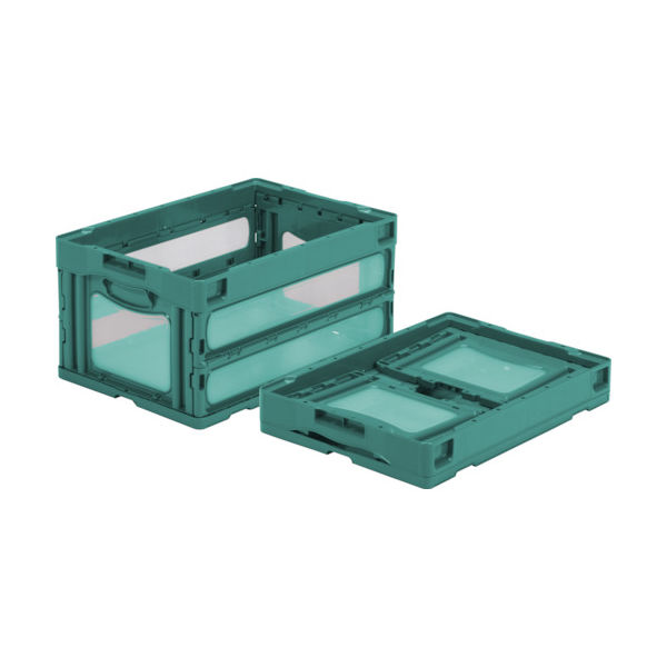 三甲 サンコー 折りたたみコンテナー 559040 マドコンO―40Bグリーン SKO-O-40B-GR 1個 439-1195（直送品）